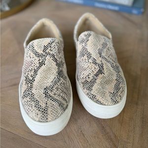 Matisse Snakeskin Slip On Sneakers Women’s Size 8 Gold Tan Beige Brown